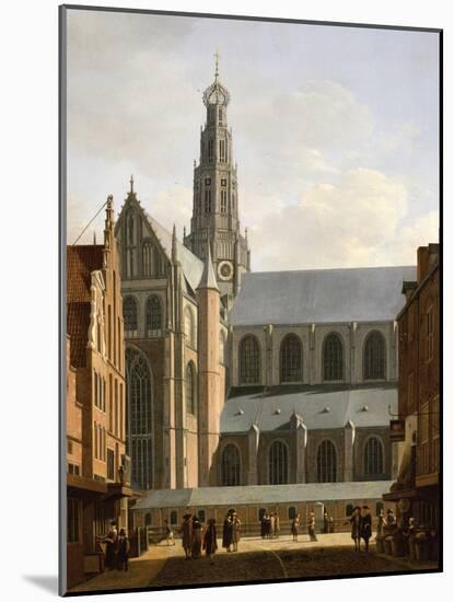 Smedestraat with a View of the Groote Market and St. Bavo's Church, Haarlem, 1660-70-Gerrit Adriaensz Berckheyde-Mounted Giclee Print