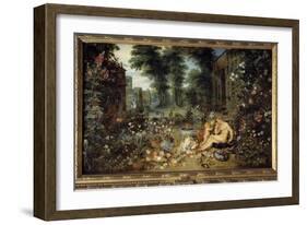 Smell. Allegory of the Five Senses, 17Th Century (Oil on Canvas)-Jan the Elder Brueghel-Framed Giclee Print