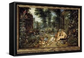 Smell. Allegory of the Five Senses, 17Th Century (Oil on Canvas)-Jan the Elder Brueghel-Framed Stretched Canvas