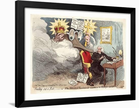Smelling Out a Rat; or the Atheistical-Revolutionist Disturbed in His Midnight Calculations-null-Framed Giclee Print