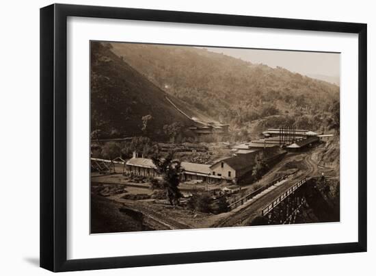 Smelting Works, New Almaden, Santa Clara, California, 1863-Carleton Watkins-Framed Art Print