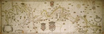 Map of the Po River from Colorno to Piacenza, 1605-Smeraldo Smeraldi-Stretched Canvas