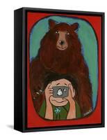 Smile Brown Bear-Jennie Cooley-Framed Stretched Canvas