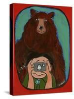 Smile Brown Bear-Jennie Cooley-Stretched Canvas