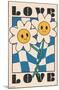 Smile Face - Love Flowers-Trends International-Mounted Poster