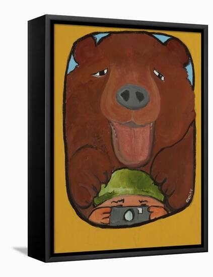 Smile Grizzley-Jennie Cooley-Framed Stretched Canvas