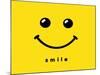 Smile Icon Template Design. Smiling Emoticon Vector Logo on Yellow Background. Face Line Art Style-null-Mounted Art Print