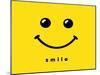 Smile Icon Template Design. Smiling Emoticon Vector Logo on Yellow Background. Face Line Art Style-null-Mounted Art Print