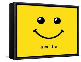 Smile Icon Template Design. Smiling Emoticon Vector Logo on Yellow Background. Face Line Art Style-null-Framed Stretched Canvas