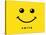 Smile Icon Template Design. Smiling Emoticon Vector Logo on Yellow Background. Face Line Art Style-null-Stretched Canvas