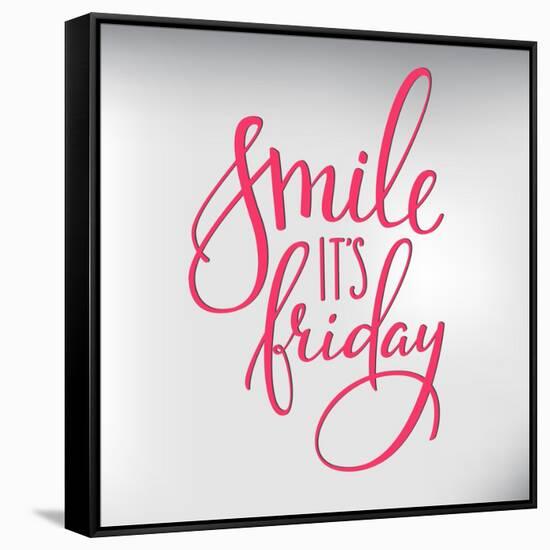 Smile its Friday Lettering-Lelene-Framed Stretched Canvas