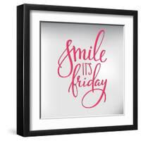 Smile its Friday Lettering-Lelene-Framed Art Print