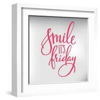 Smile its Friday Lettering-Lelene-Framed Art Print