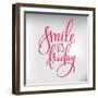 Smile its Friday Lettering-Lelene-Framed Art Print