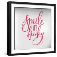 Smile its Friday Lettering-Lelene-Framed Art Print