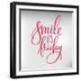 Smile its Friday Lettering-Lelene-Framed Art Print