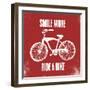 Smile More Ride a Bike-Evangeline Taylor-Framed Art Print