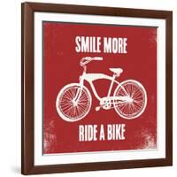 Smile More Ride a Bike-Evangeline Taylor-Framed Art Print