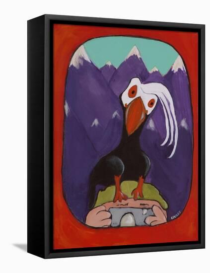 Smile Puffin-Jennie Cooley-Framed Stretched Canvas