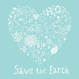 Save the Earth. Ecology Concept Card in Cartoon Style. Romantic Concept Background Made of Bicycle,-smilewithjul-Art Print