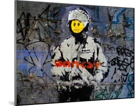 Smiley Face Happy Police Graffiti-null-Mounted Poster