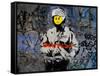 Smiley Face Happy Police Graffiti-null-Framed Stretched Canvas