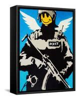 Smiley Face Police Graffiti-null-Framed Stretched Canvas