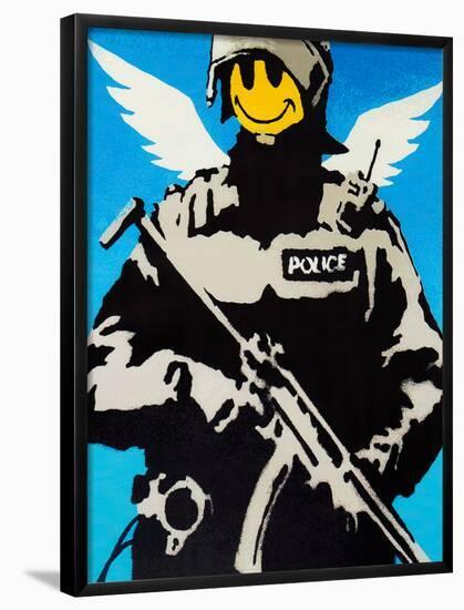 Smiley Face Police Graffiti-null-Framed Poster
