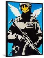 Smiley Face Police Graffiti-null-Framed Poster