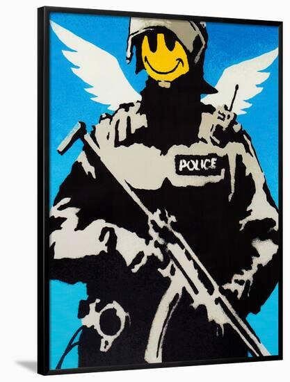 Smiley Face Police Graffiti-null-Framed Poster