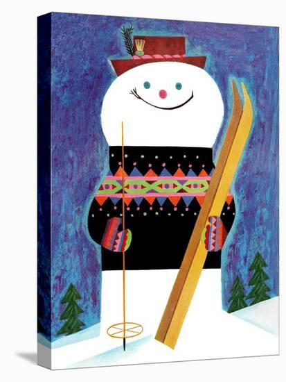 Smiley Snowman - Jack and Jill, January 1957-Jack Weaver-Stretched Canvas