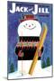 Smiley Snowman - Jack and Jill, January 1957-Jack Weaver-Mounted Giclee Print