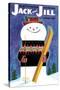 Smiley Snowman - Jack and Jill, January 1957-Jack Weaver-Stretched Canvas