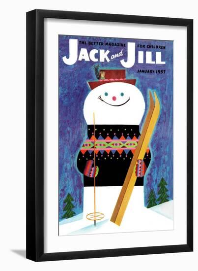 Smiley Snowman - Jack and Jill, January 1957-Jack Weaver-Framed Premium Giclee Print