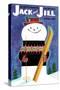 Smiley Snowman - Jack and Jill, January 1957-Jack Weaver-Stretched Canvas