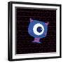 Smiley-Blue Fish-Framed Art Print