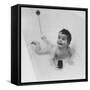 Smiling Baby in the Bathtub-null-Framed Stretched Canvas
