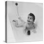 Smiling Baby in the Bathtub-null-Stretched Canvas