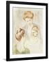 Smiling Baby with Two Girls-Mary Cassatt-Framed Giclee Print