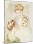 Smiling Baby with Two Girls-Mary Cassatt-Mounted Giclee Print