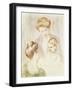 Smiling Baby with Two Girls-Mary Cassatt-Framed Giclee Print