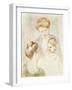 Smiling Baby with Two Girls-Mary Cassatt-Framed Giclee Print