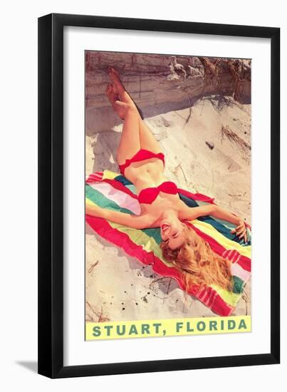 Smiling Bathing Beauty, Stuart, Florida-null-Framed Art Print