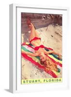 Smiling Bathing Beauty, Stuart, Florida-null-Framed Art Print