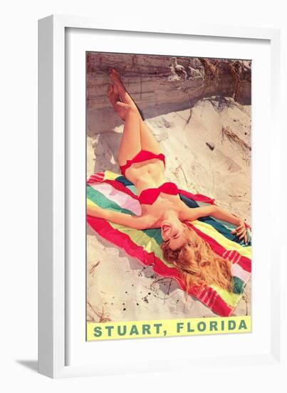 Smiling Bathing Beauty, Stuart, Florida-null-Framed Art Print