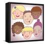 Smiling Cartoon People in Vector-smilewithjul-Framed Stretched Canvas