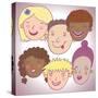 Smiling Cartoon People in Vector-smilewithjul-Stretched Canvas