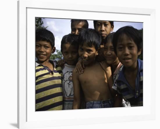 Smiling Children, Indonesia-Michael Brown-Framed Photographic Print