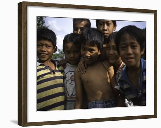 Smiling Children, Indonesia-Michael Brown-Framed Photographic Print