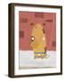 Smiling dog on a leash-Harry Briggs-Framed Giclee Print